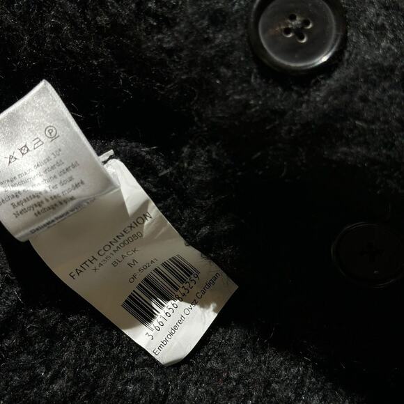 $3,100 Connexion Heavy Black Cardigan w/Jewels & Pearls Oversized Fit XL L - Picture 5 of 6